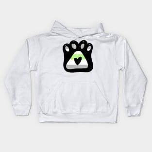 Agender Paw Print Kids Hoodie